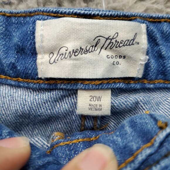 Universal Thread Jeans Womens 20W Blue Relaxed Wide Leg Denim Cotton Blend - Picture 2 of 12